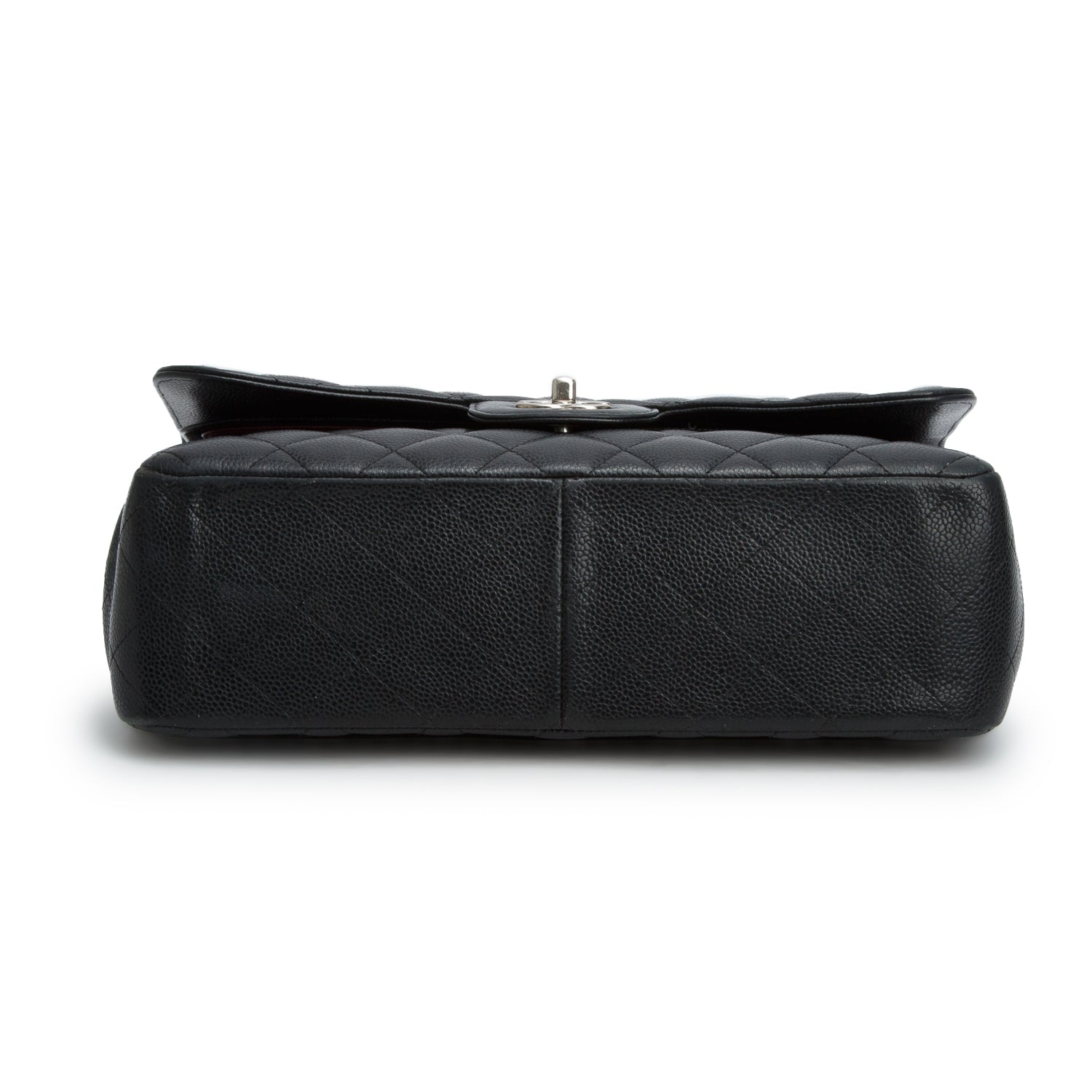 Chanel Black Caviar Quilted Leather Classic Jumbo Double Flap Bag w/ Box & Authenticity Card