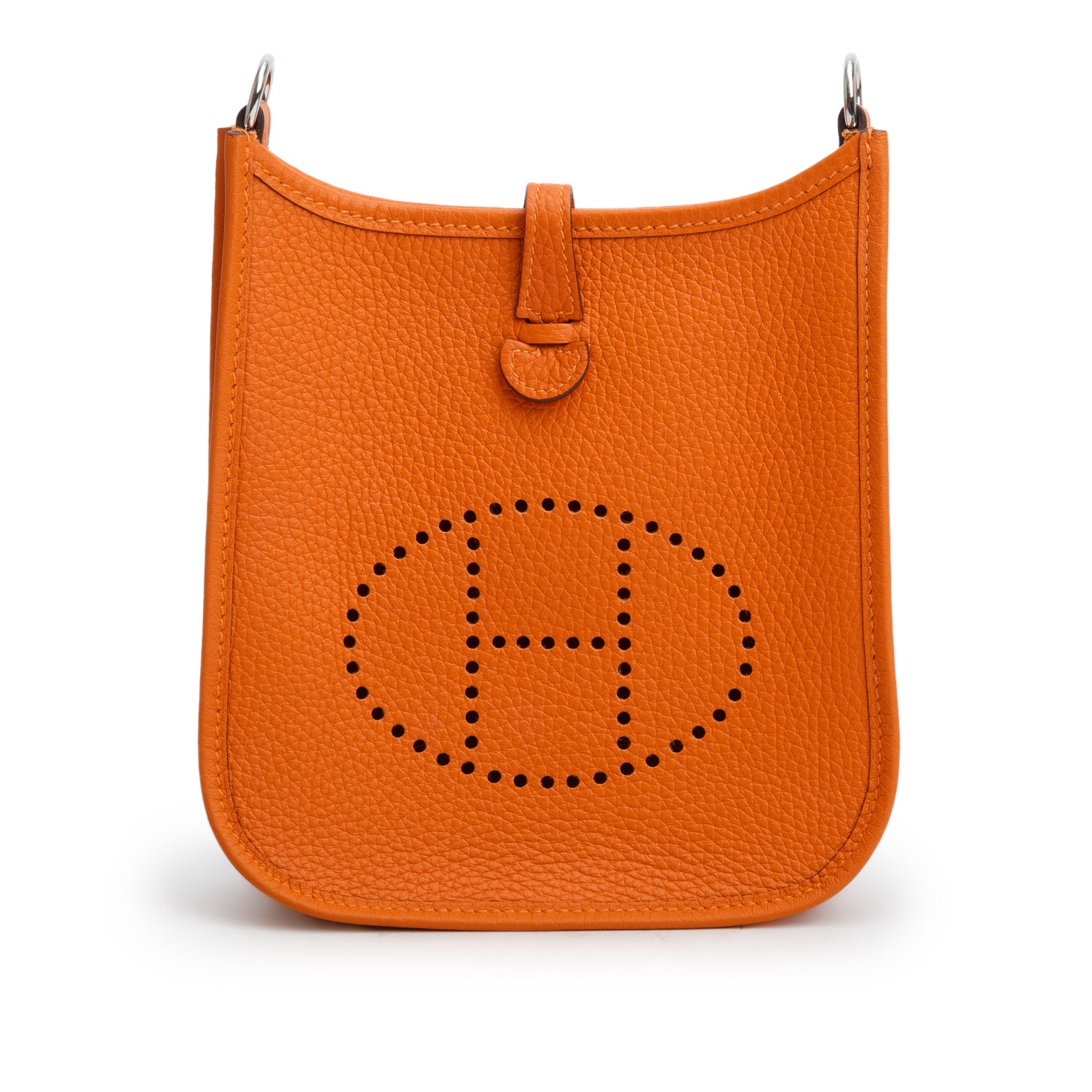 Hermes 2023 Orange Taurillon Clemence Amazone Evelyne TPM 16 w/ Box & Receipt
