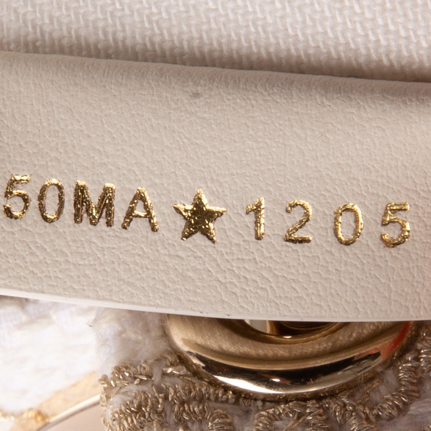 Christian Dior 2025 White & Gold Canvas Dioresque Embroidered Small Lady D-Lite w/ Box, Receipt & Strap