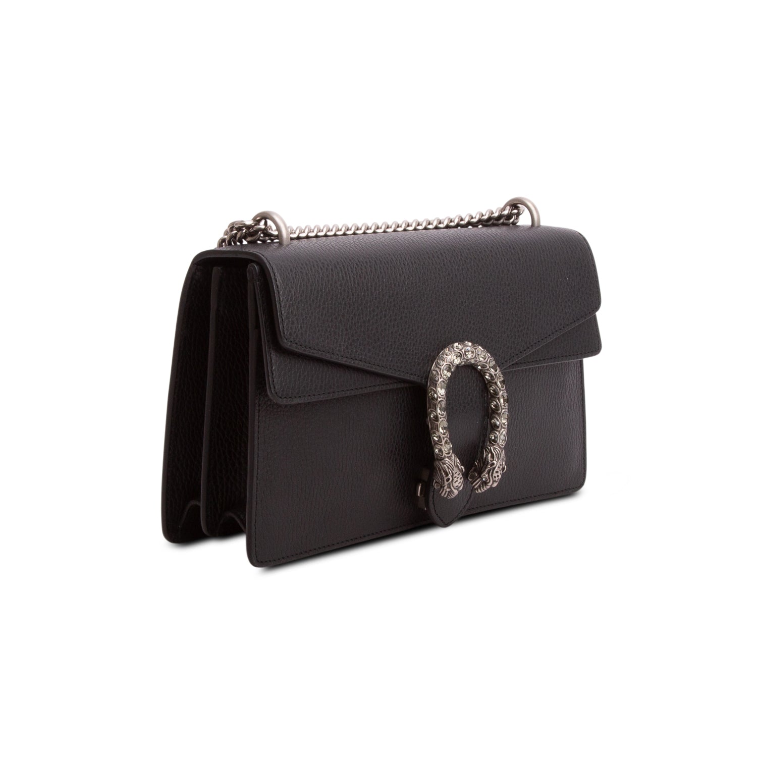 Gucci Black Pebbled Calfskin Small Dionysus Shoulder Bag