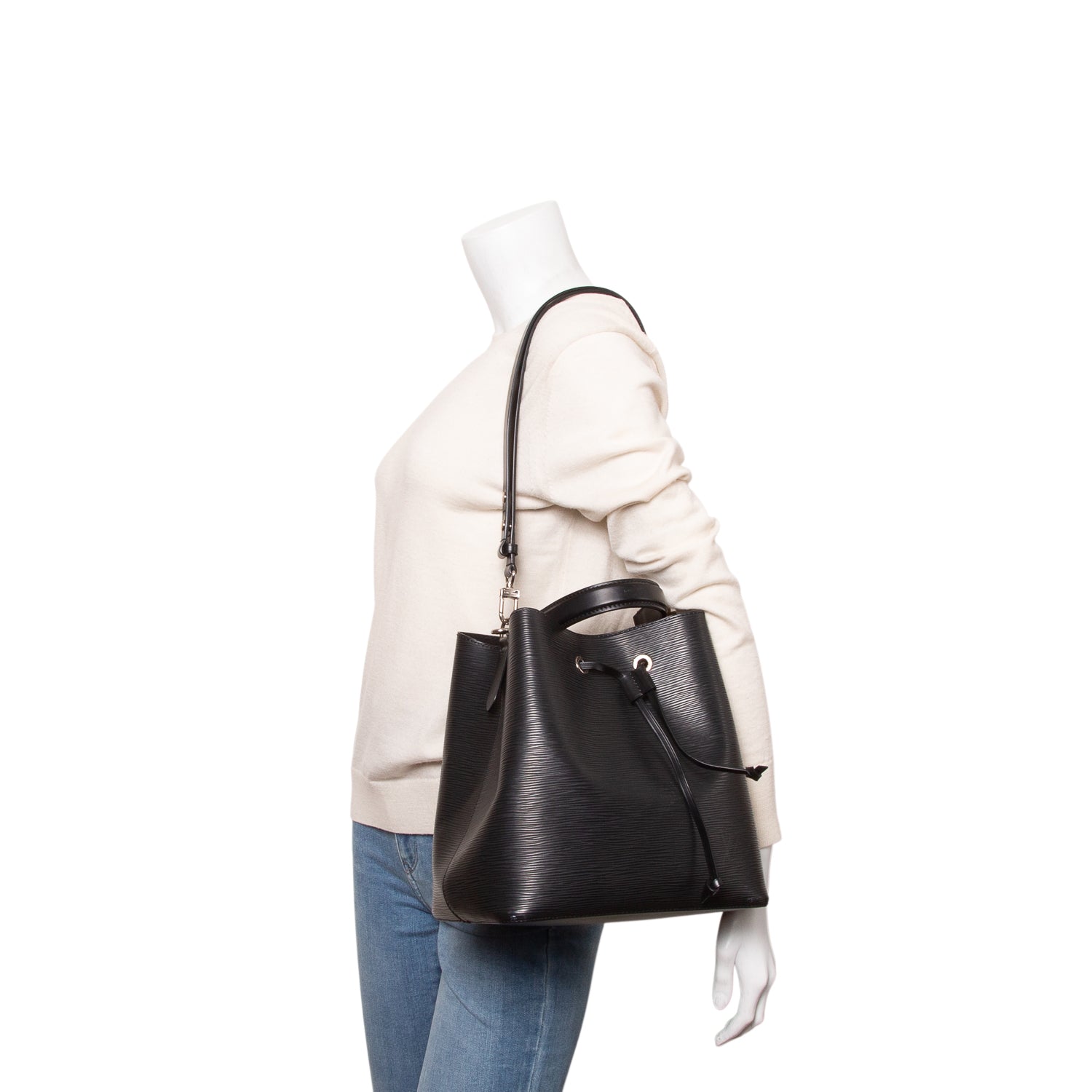 Louis Vuitton Black Epi Neonoe MM w/ Straps