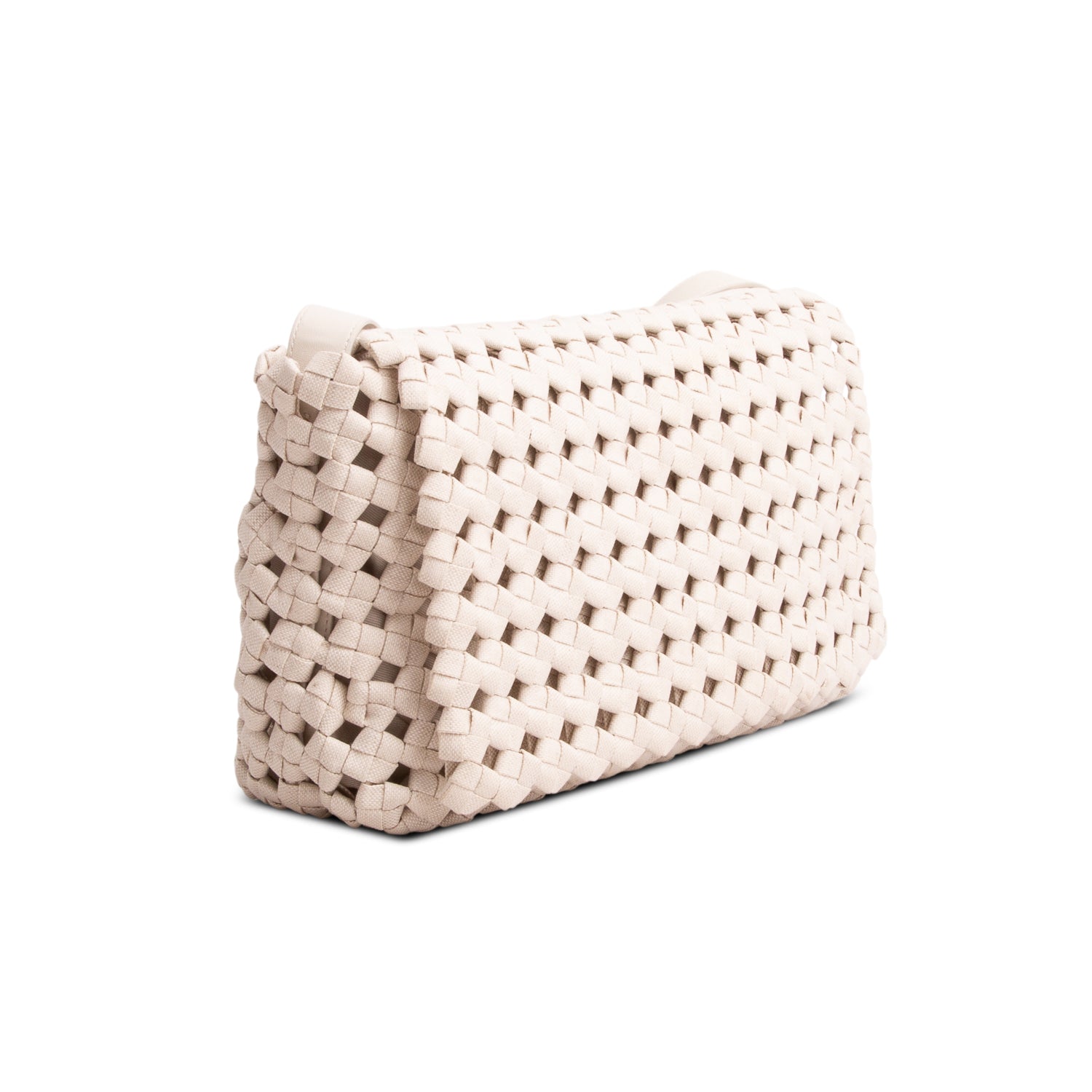 Bottega Veneta White Linen Window Crochet Crossbody Bag w/ Pouch