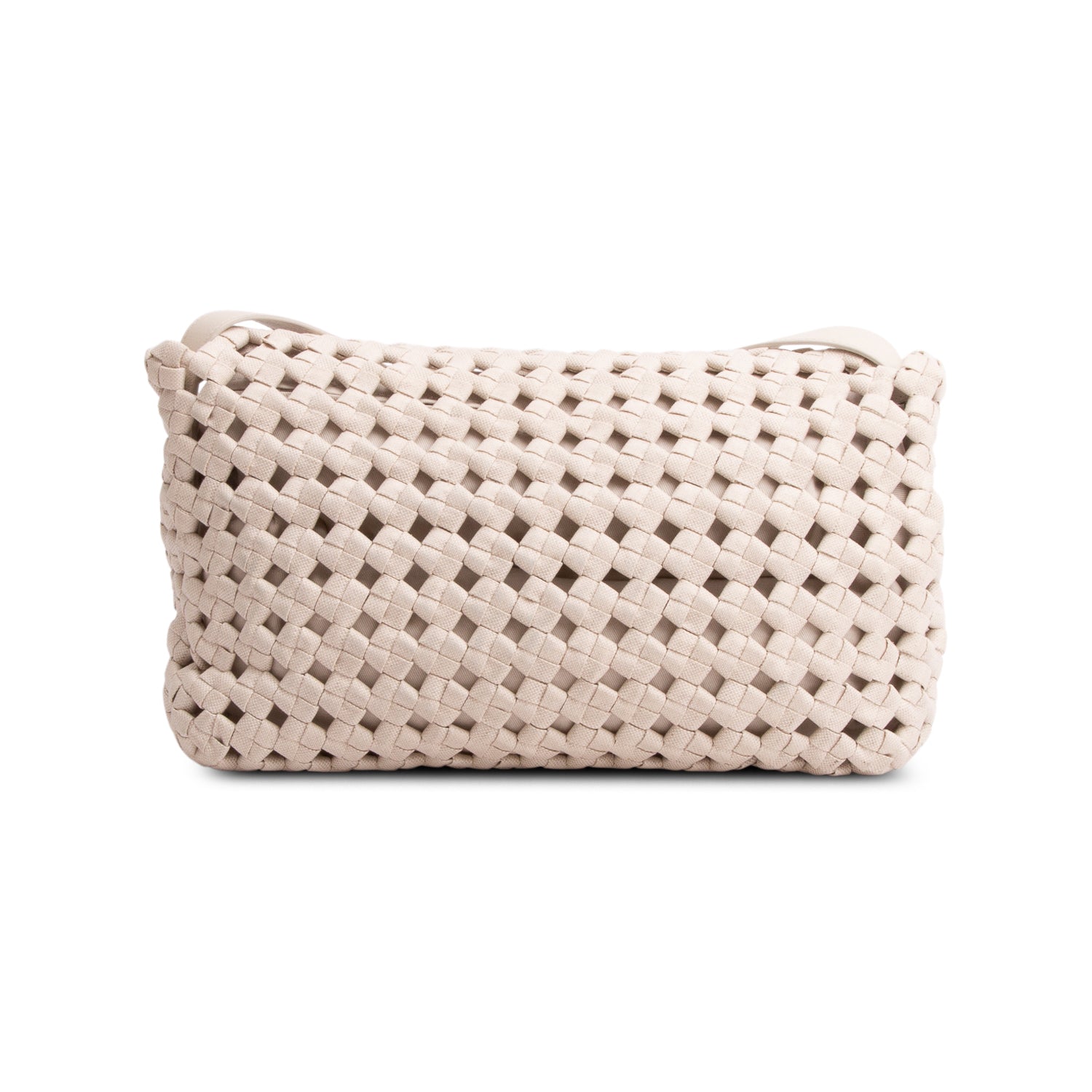 Bottega Veneta White Linen Window Crochet Crossbody Bag w/ Pouch