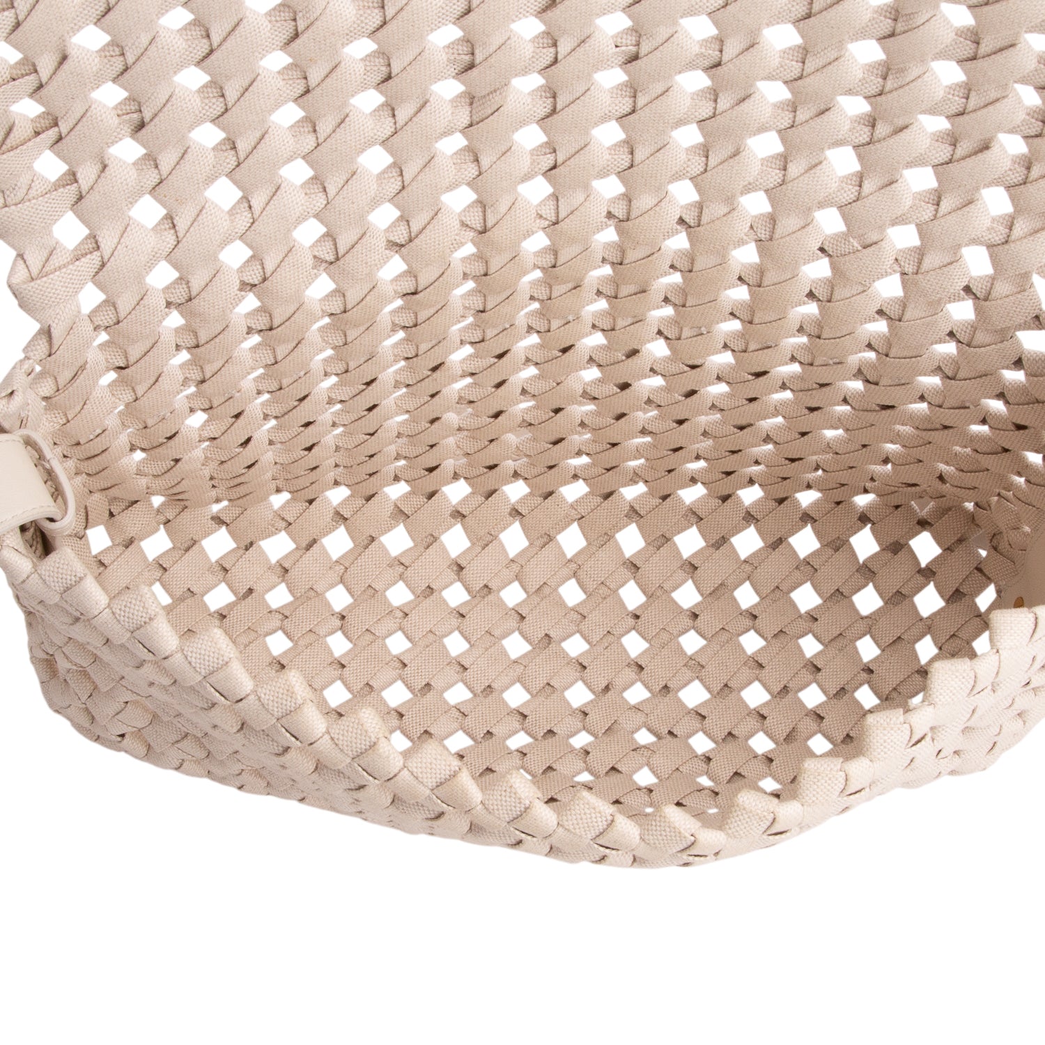 Bottega Veneta White Linen Window Crochet Crossbody Bag w/ Pouch