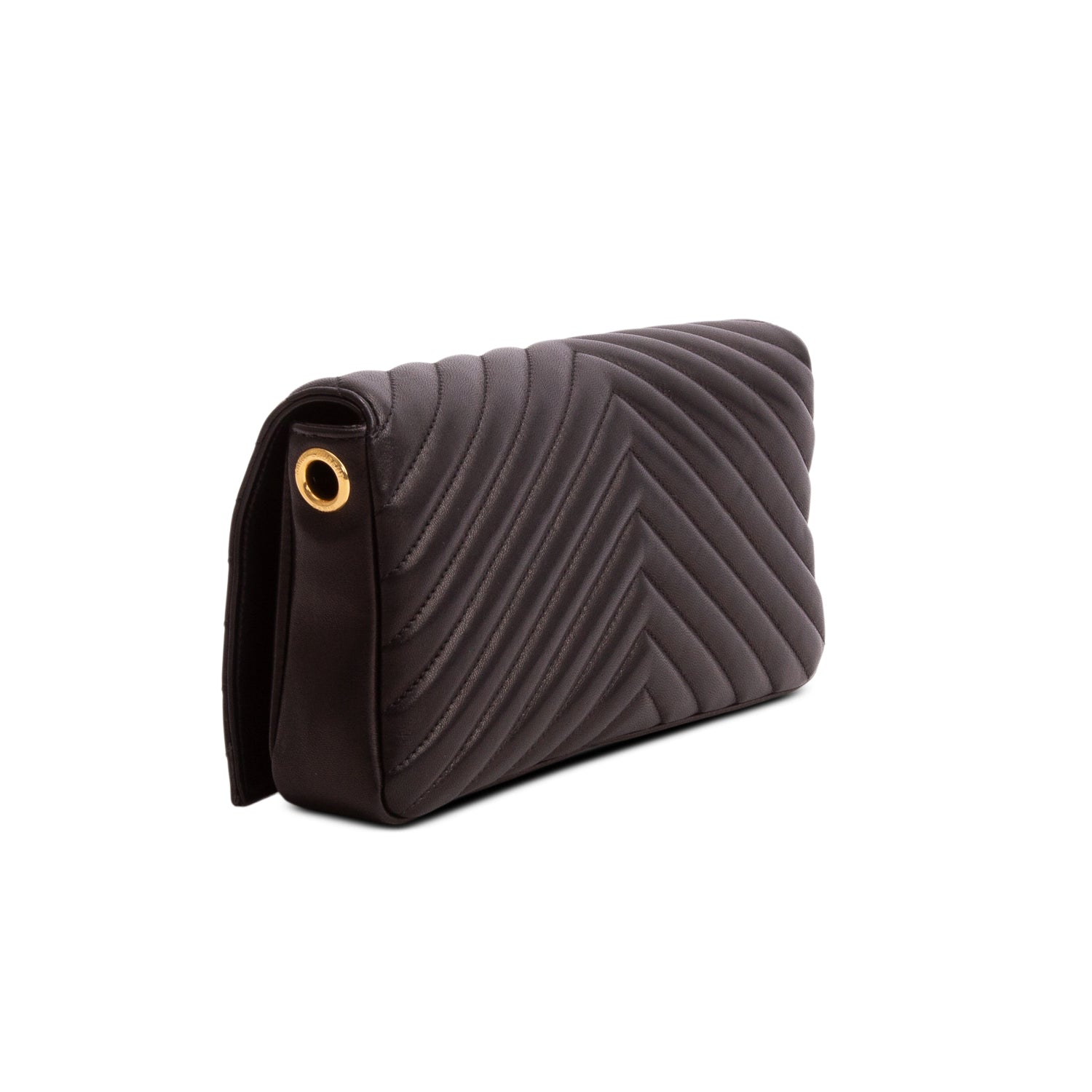 Saint Laurent 2021 Black Lambskin Matelasse Kate 99 Clutch w/ Box & Strap