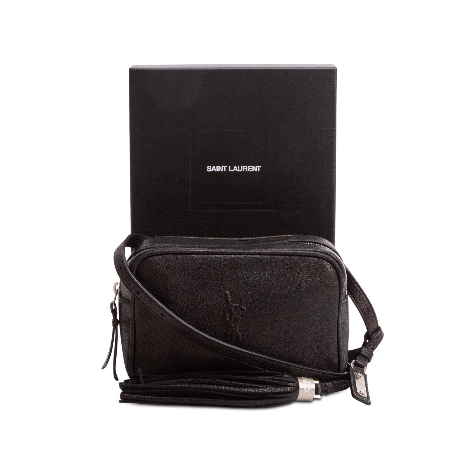 Saint Laurent Black Calskin Leather Lou Belt Bag w/ Box