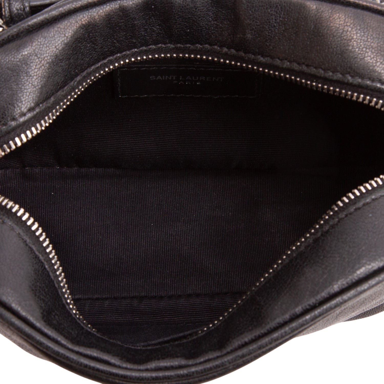 Saint Laurent Black Calskin Leather Lou Belt Bag w/ Box