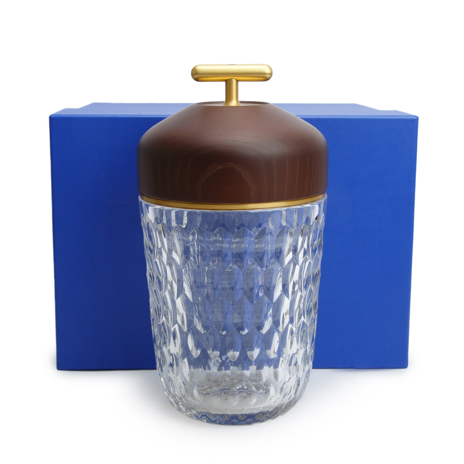 Hermes x Saint Louis Folia Clear Brown Wood Portable Lamp w/ Box