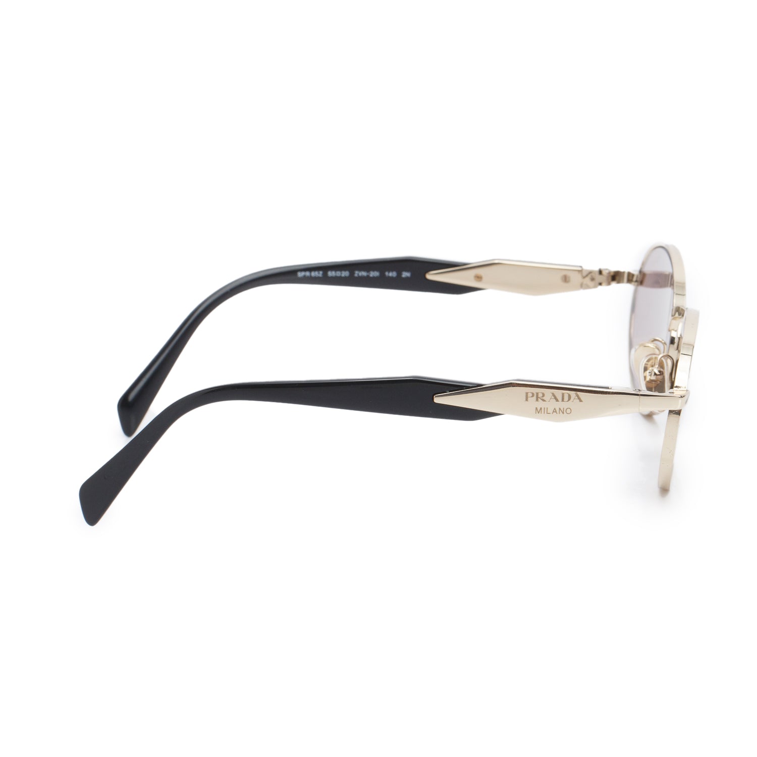 Prada SPR 65Z Gold/Pink Metal Oval Sunglasses w/ Case