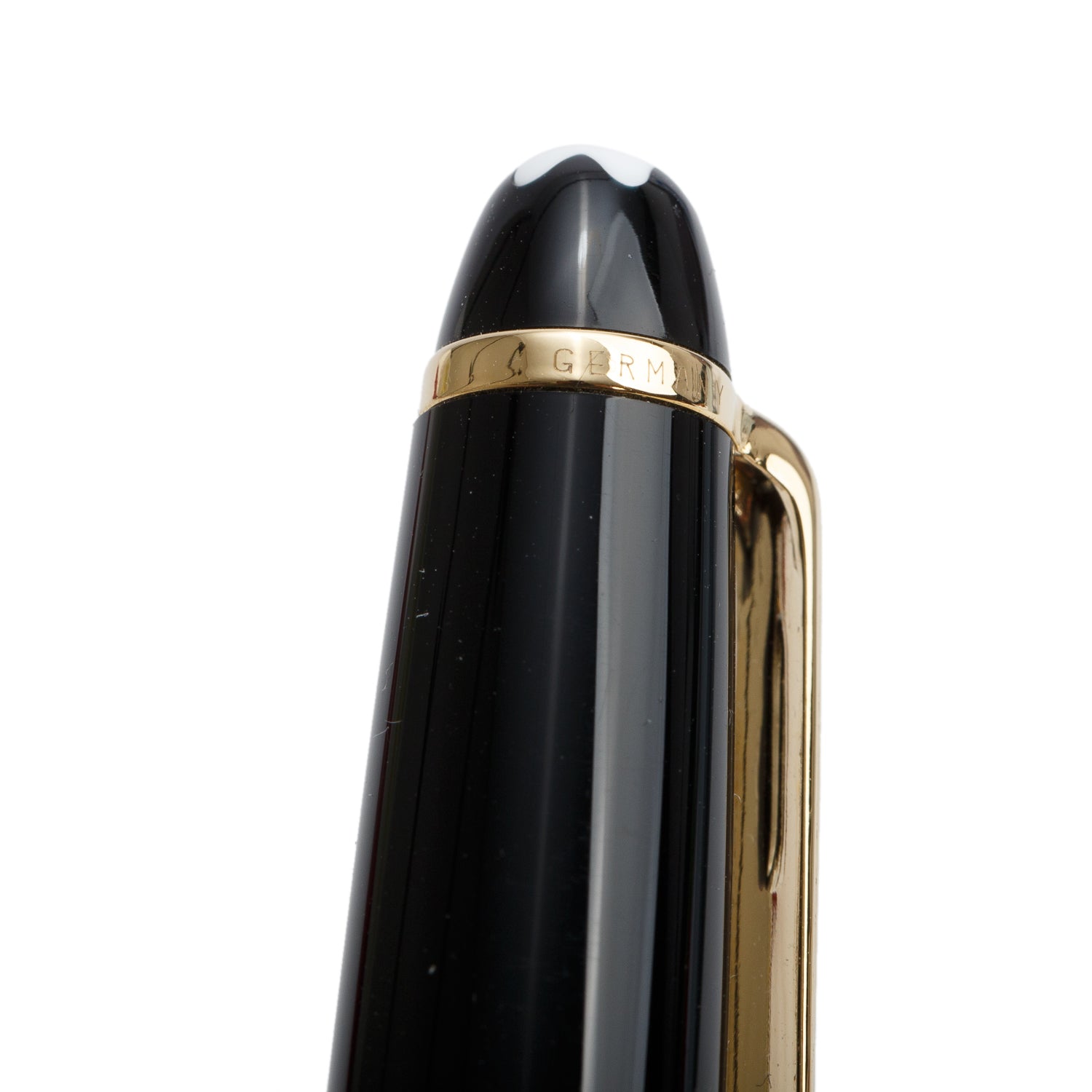 Montblanc Yellow Gold Coated Meisterstuck Classique Black Resin Ballpoint Pen w/ Box