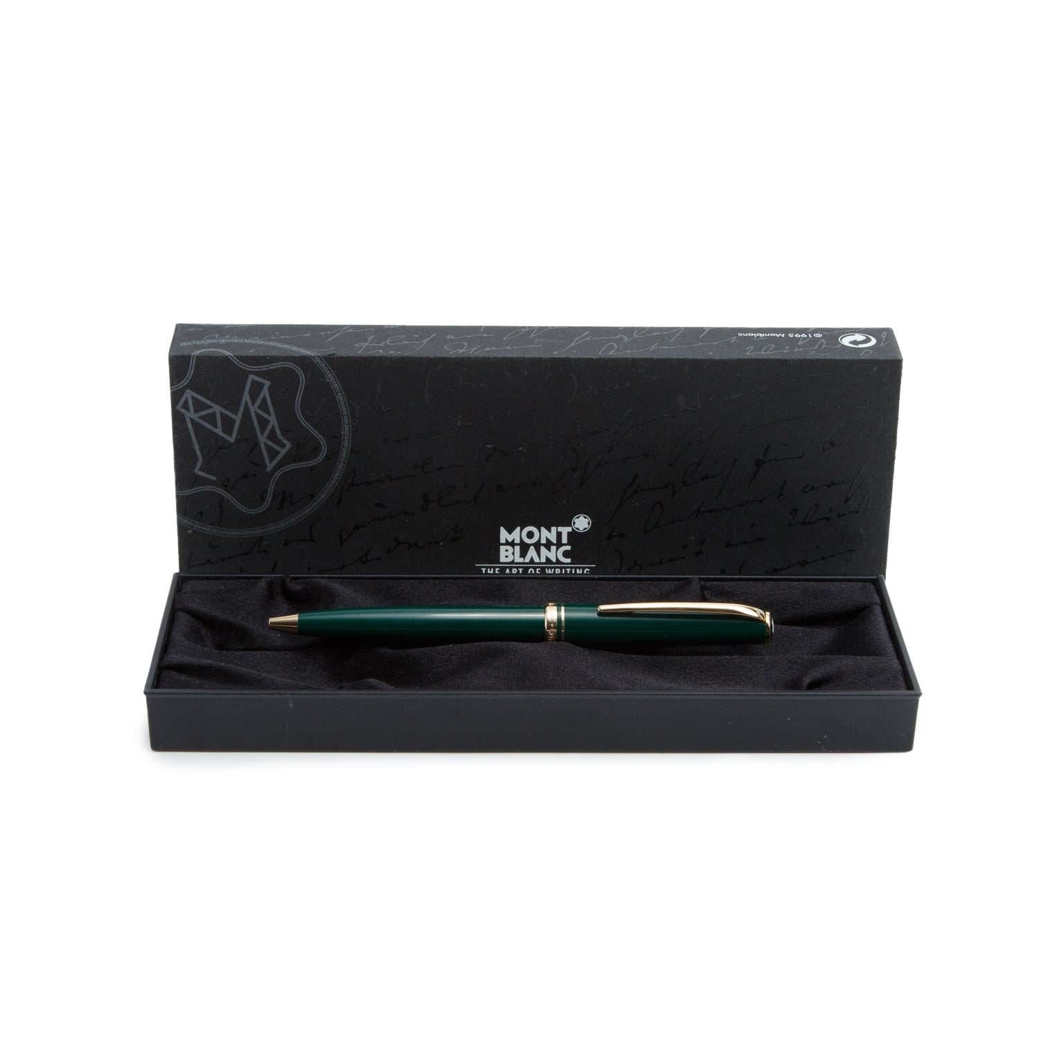 Montblanc Yellow Gold Coated Generation Pix Deep Green Resin Ballpoint Pen w/ Box