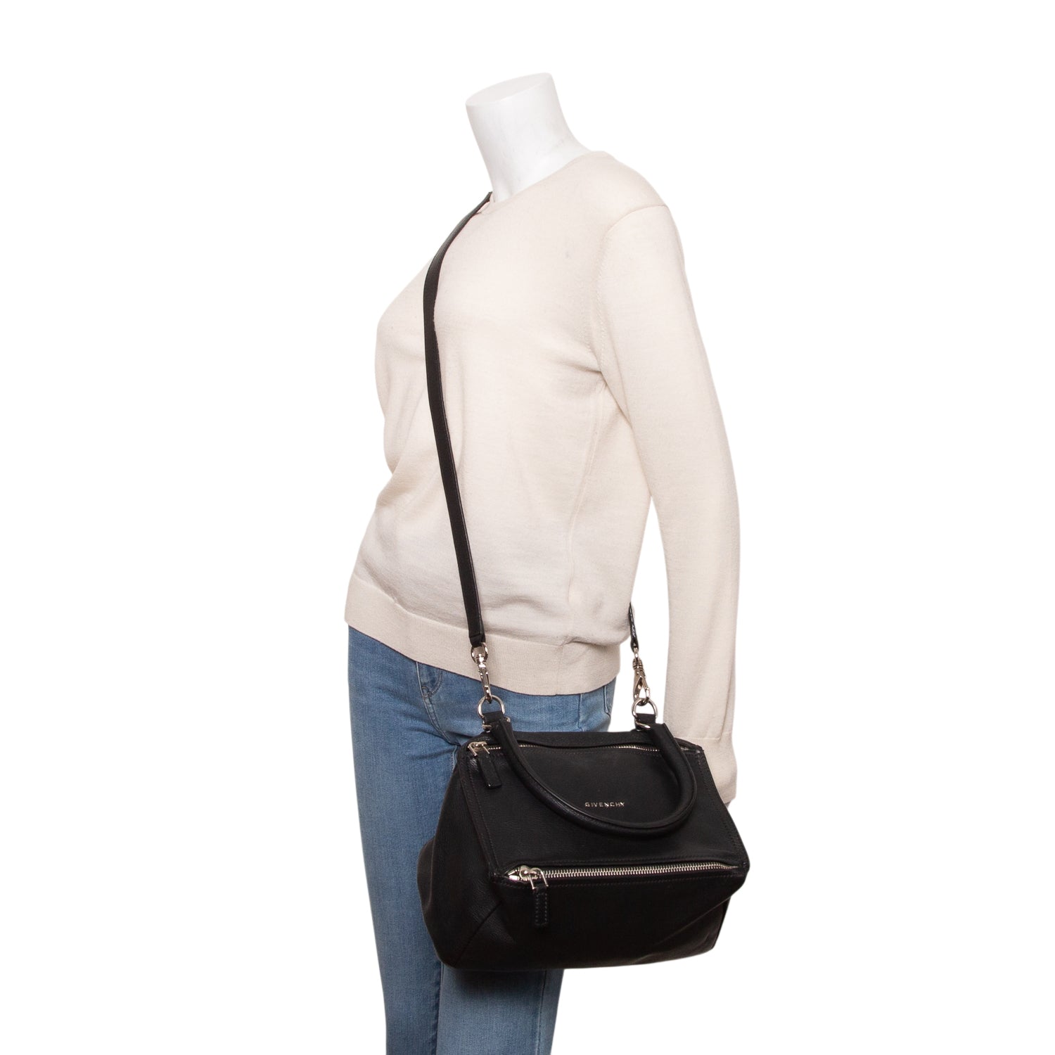 Givenchy Black Sugar Goatskin Small Pandora w/ Strap