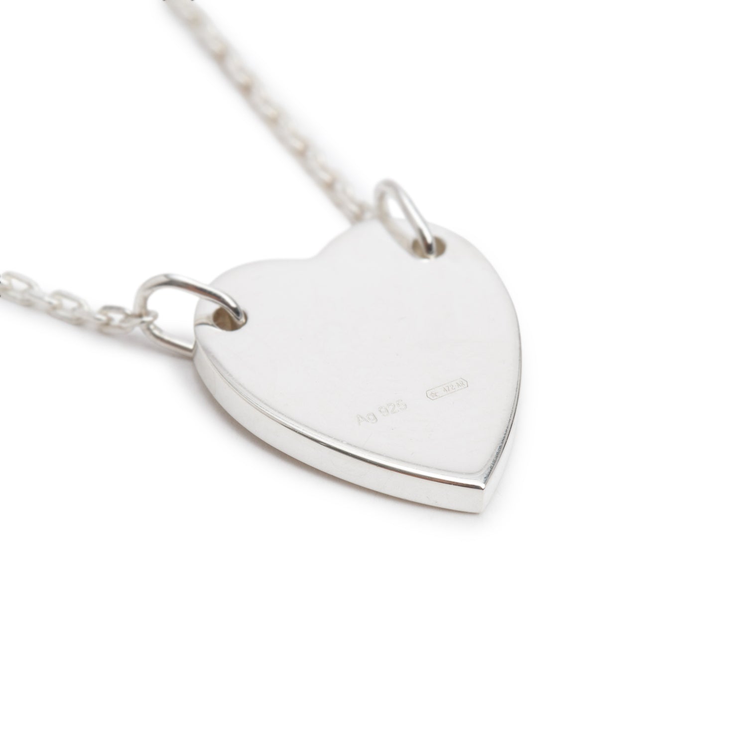 Gucci Sterling Silver Trademark Heart Bracelet, Size 18