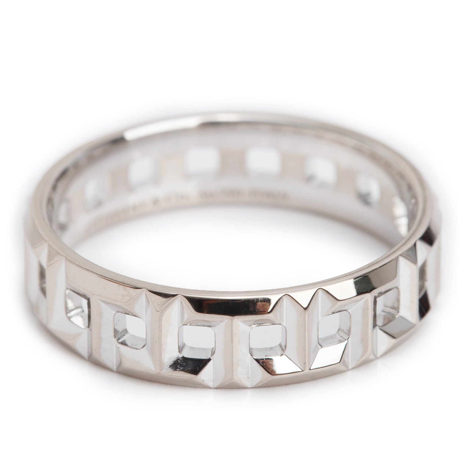 Tiffany & Co. 18k White Gold T True Narrow Ring, Size 9 w/ Box