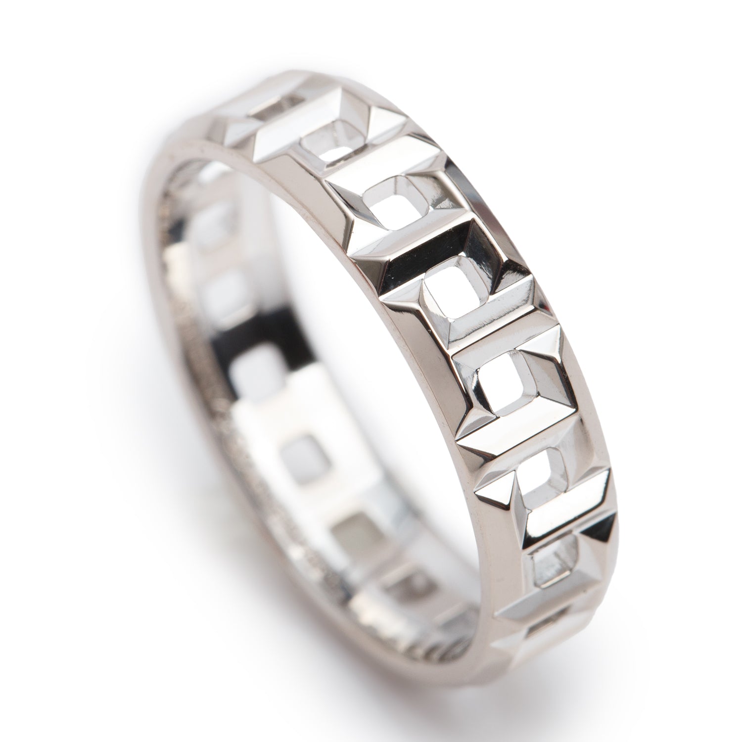 Tiffany & Co. 18k White Gold T True Narrow Ring, Size 9 w/ Box