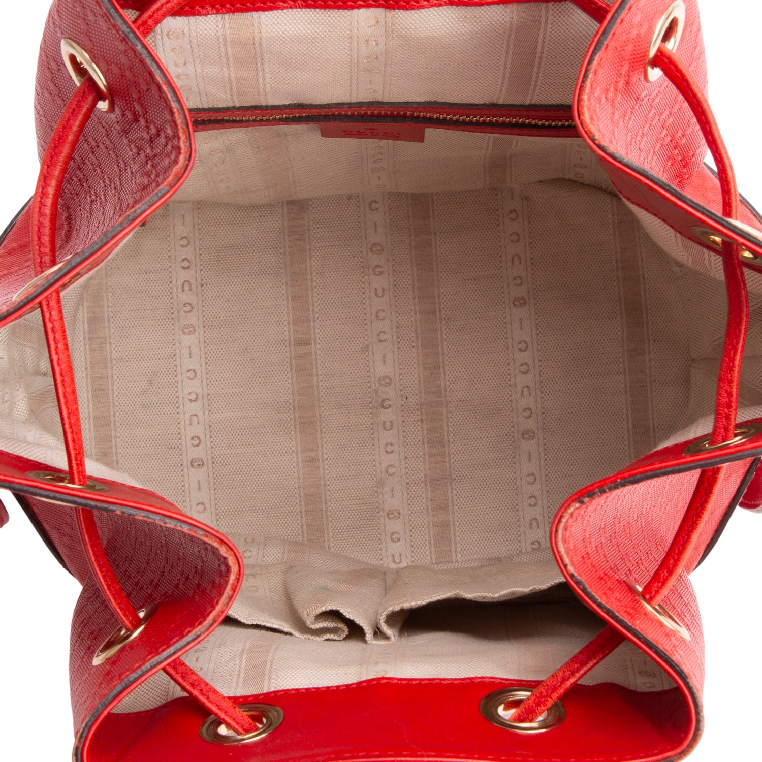 Gucci Red Hilary Lux Diamante Studded Medium Bucket Bag