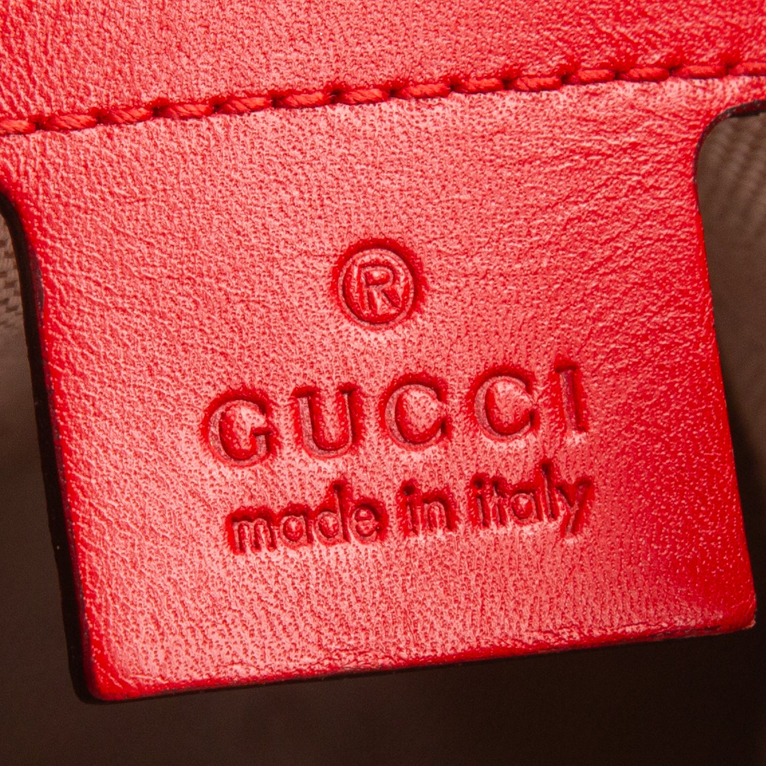 Gucci Red Hilary Lux Diamante Studded Medium Bucket Bag