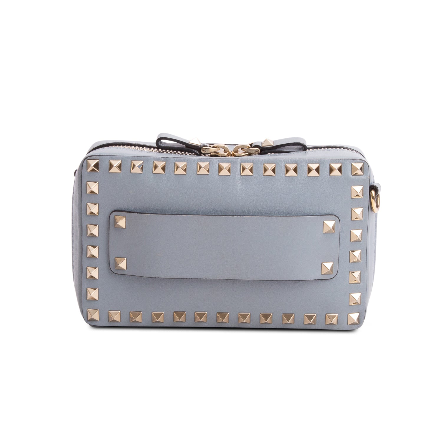 Valentino Blue Calfskin Rockstud Camera Crossbody Bag