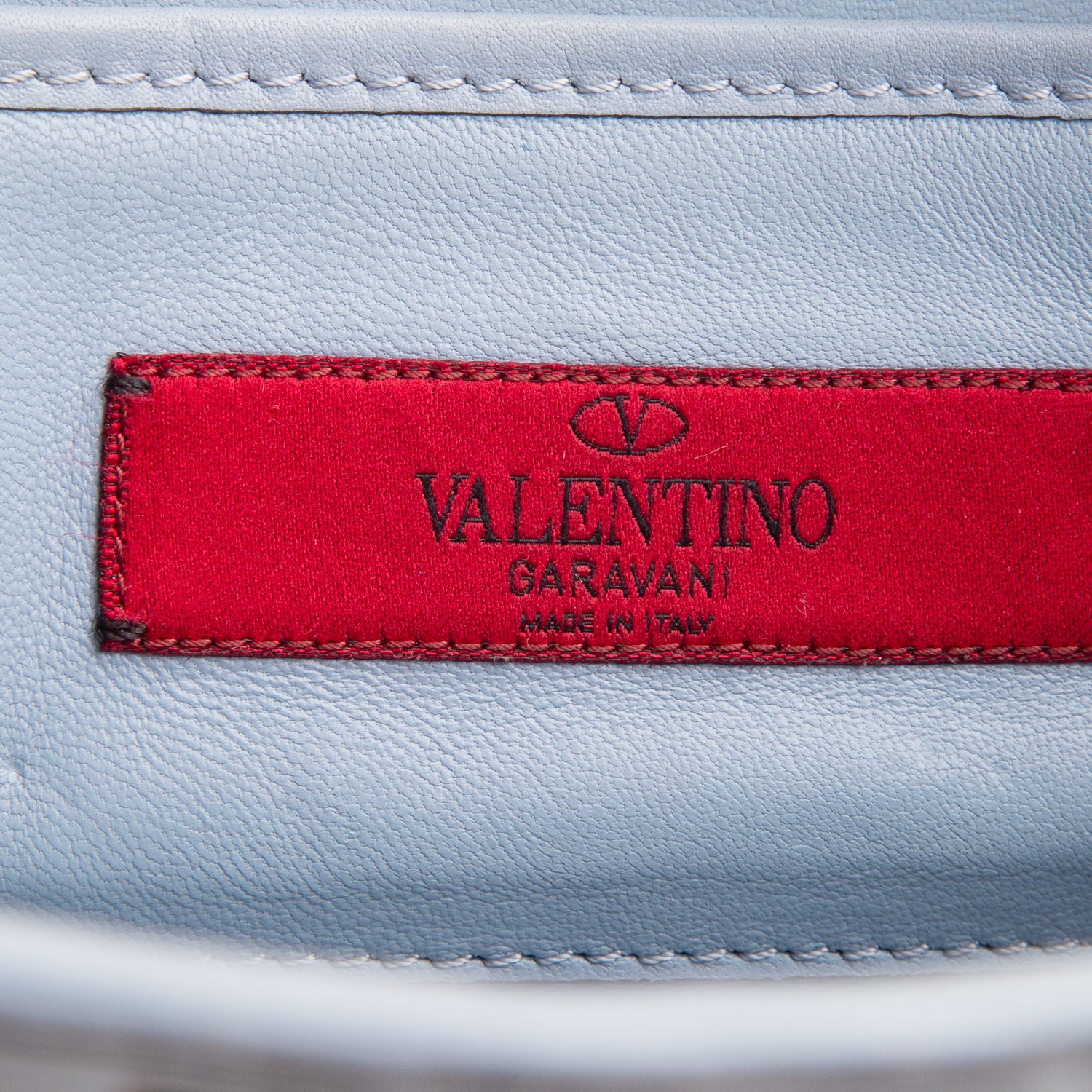 Valentino Blue Calfskin Rockstud Camera Crossbody Bag