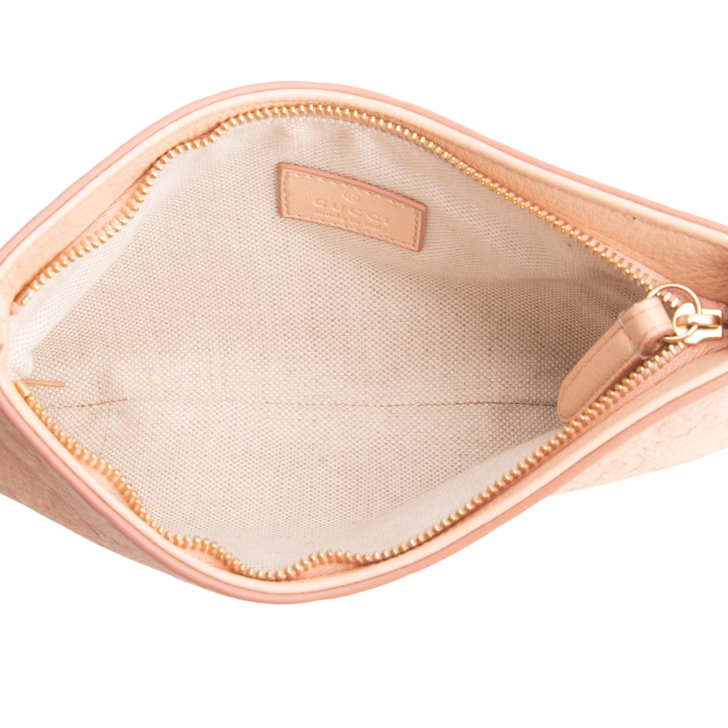 Gucci Pink GG Grainy Calfskin Emblem Super Mini Shoulder Bag w/ Box & Straps