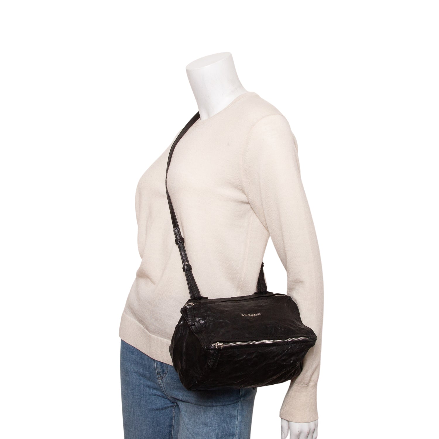 Givenchy Black Tumbled Sheepskin Mini Pandora