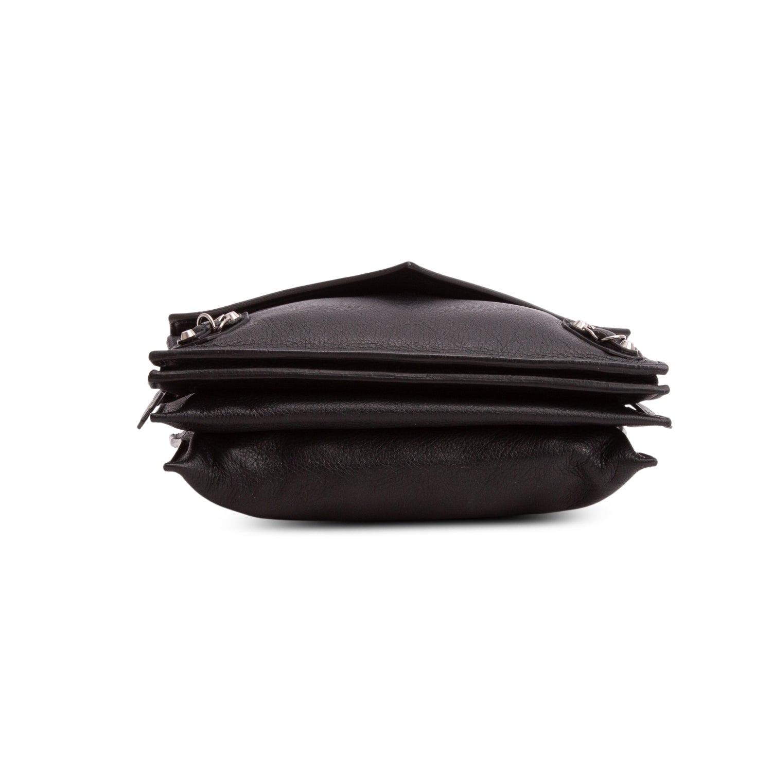 Balenciaga Black Lambskin Papier XS Triple Zip Crossbody Bag
