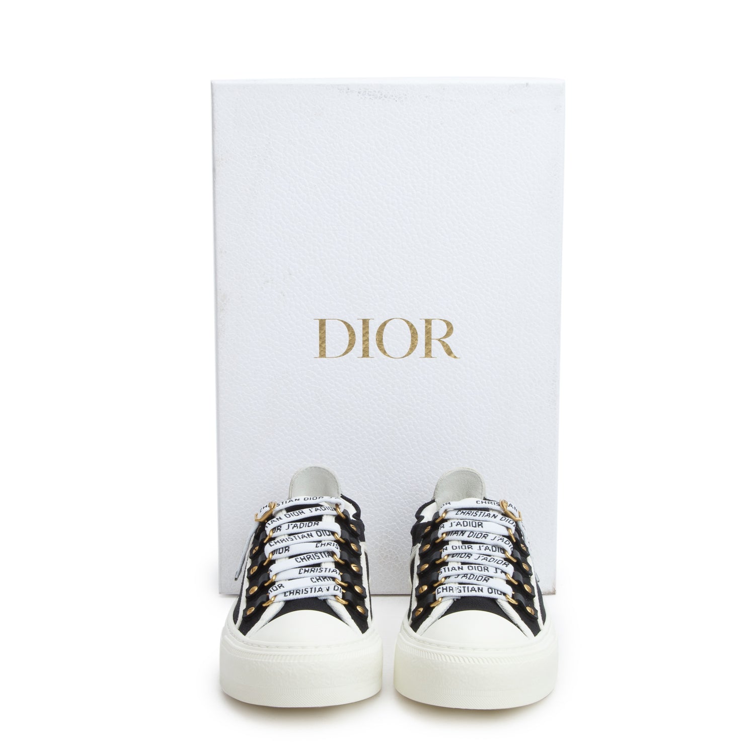 Christian Dior 2021 Black Canvas & Suede Walk'N'Dior Sneakers, Women's Size 34.5 w/ Box
