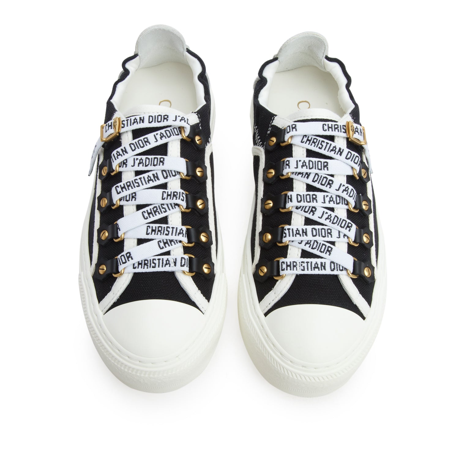 Christian Dior 2021 Black Canvas & Suede Walk'N'Dior Sneakers, Women's Size 34.5 w/ Box