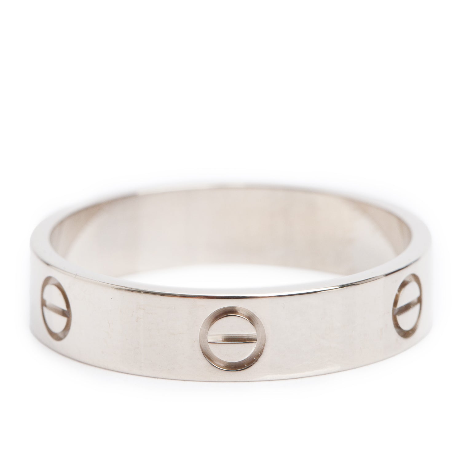 Cartier 18k White Gold 5.5 MM Love Ring, Classic Model, Size 70 13 w/ Box