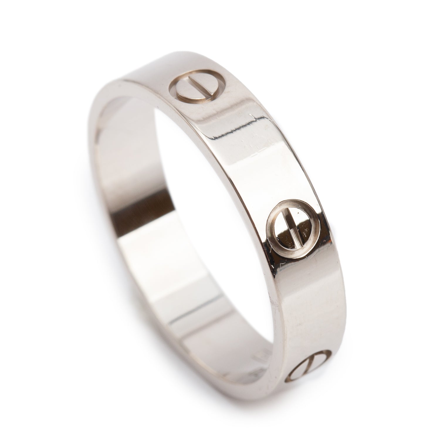 Cartier 18k White Gold 5.5 MM Love Ring, Classic Model, Size 70 13 w/ Box