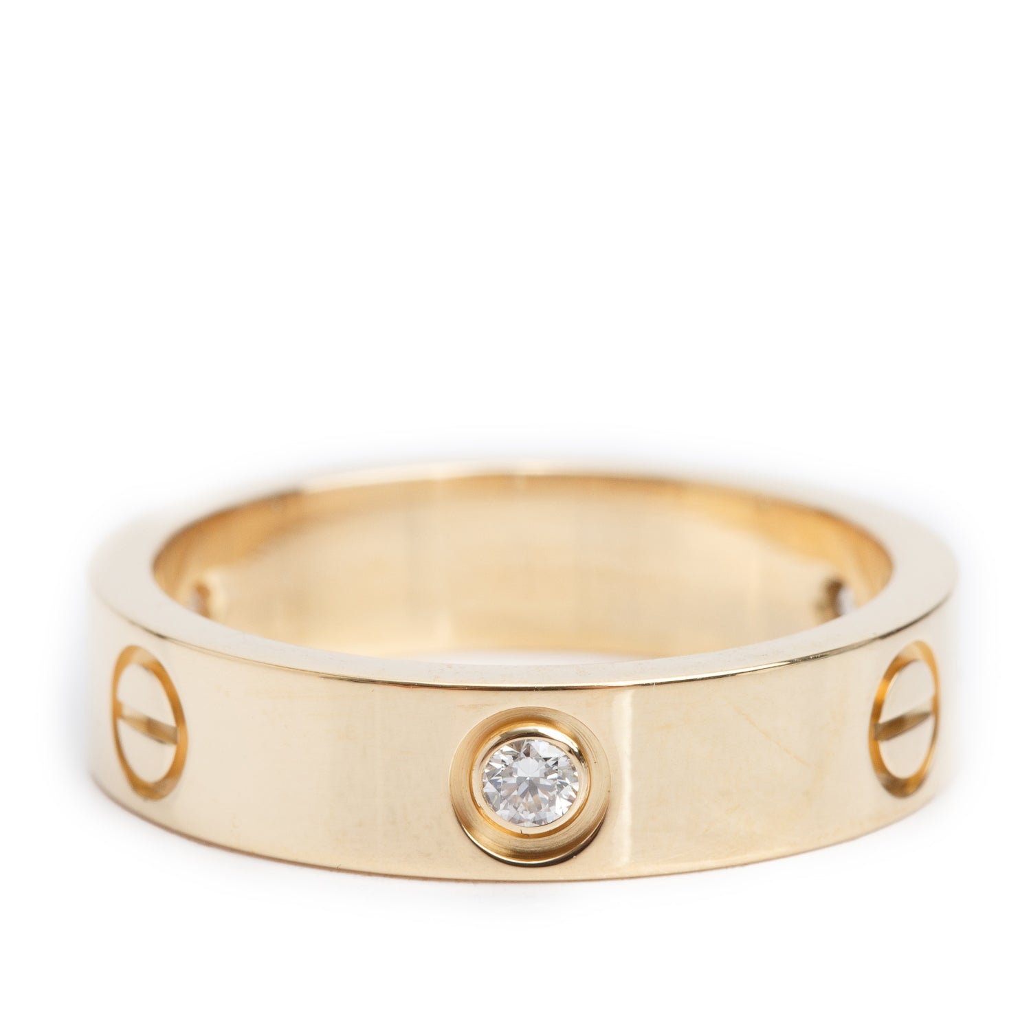 Cartier 2022 18k Yellow Gold 3 Diamond 5.5 MM Love Ring, Size 62 10 w/ Receipt