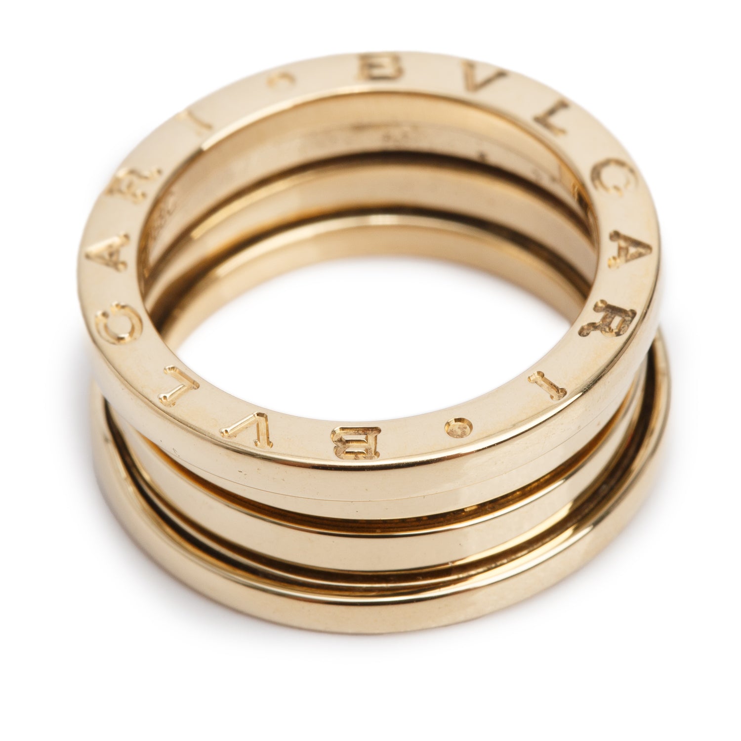 BVLGARI 18k Yellow Gold B.Zero1 3-Band Ring, Size 52 6 w/ Box