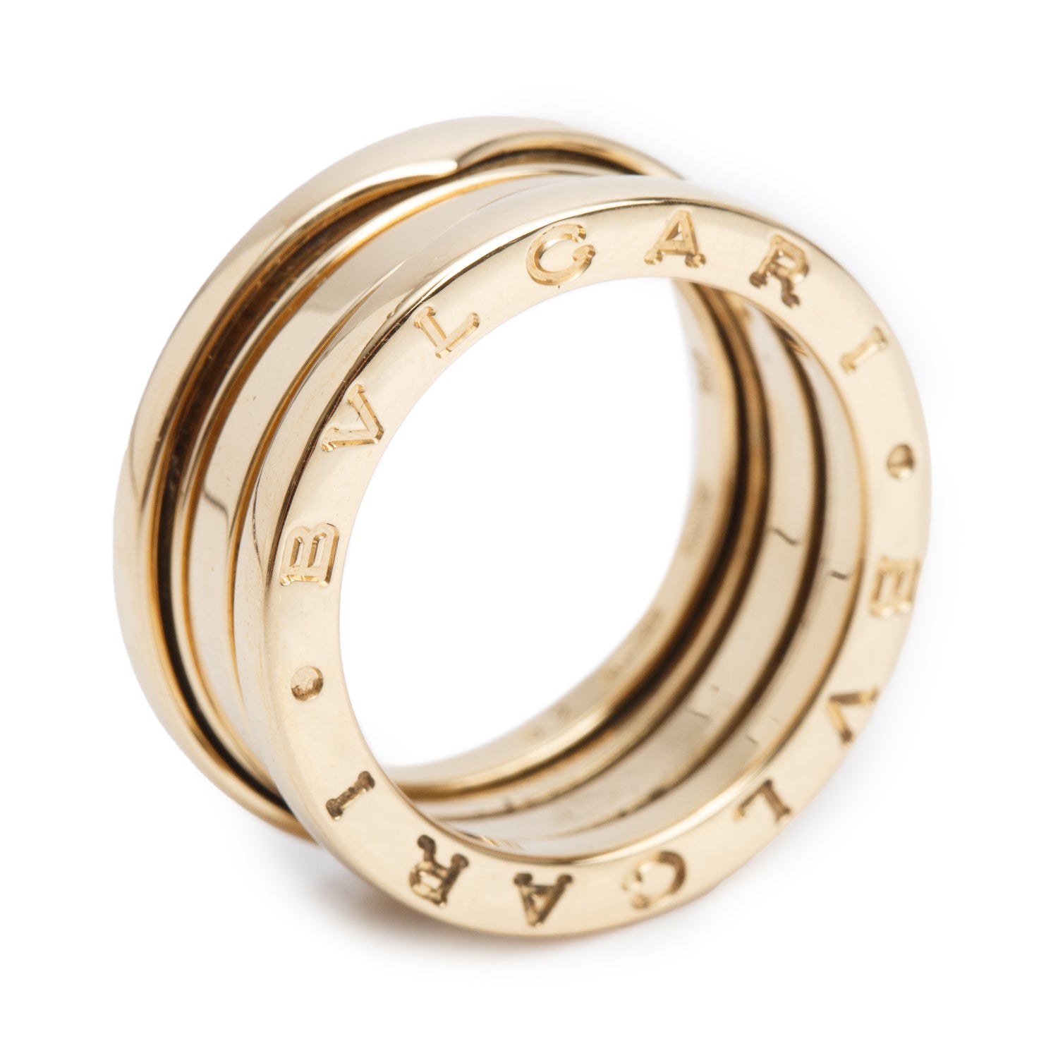 BVLGARI 18k Yellow Gold B.Zero1 3-Band Ring, Size 52 6 w/ Box