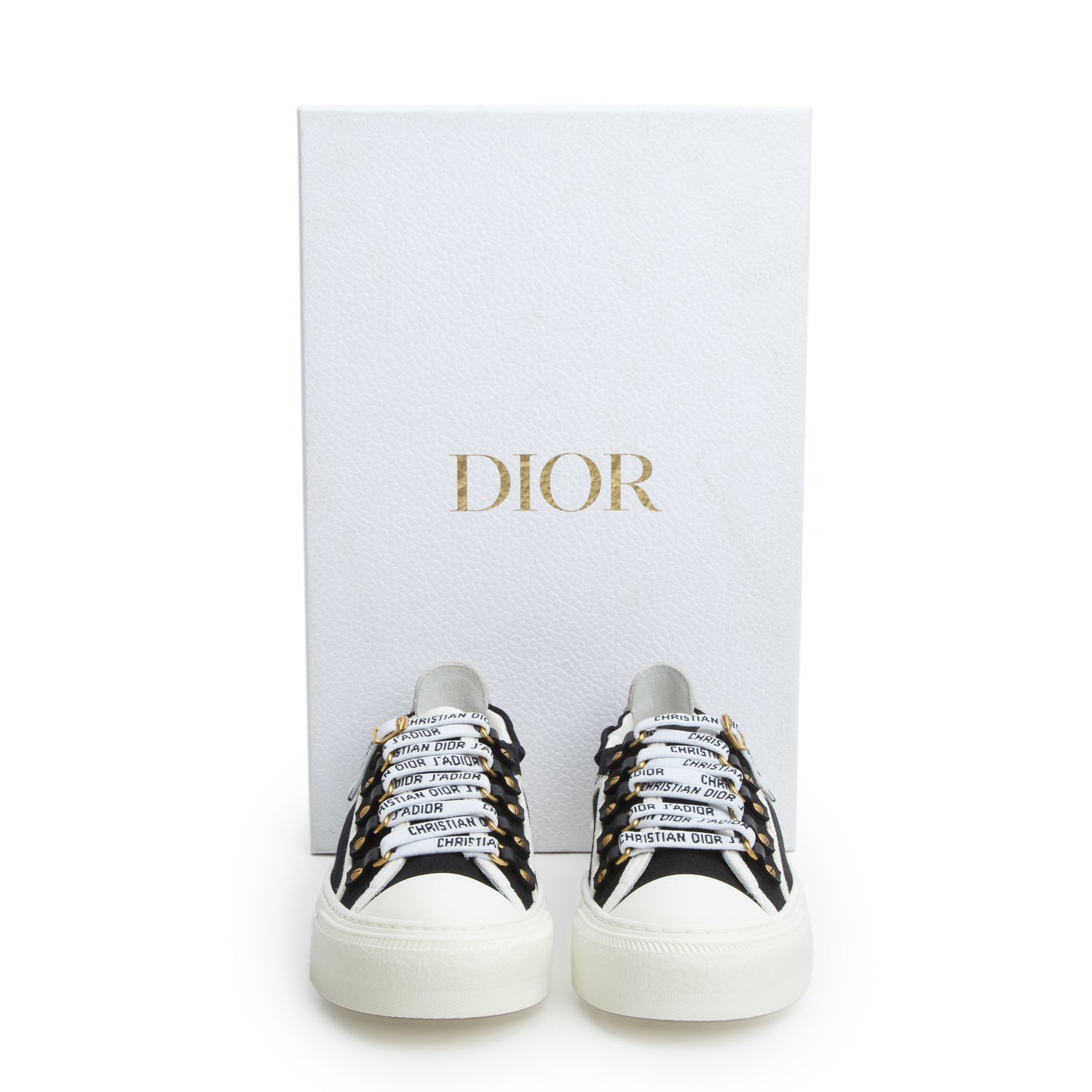 Christian Dior 2021 Black Canvas & Suede Walk'N'Dior Sneakers, Women's Size 34 w/ Box