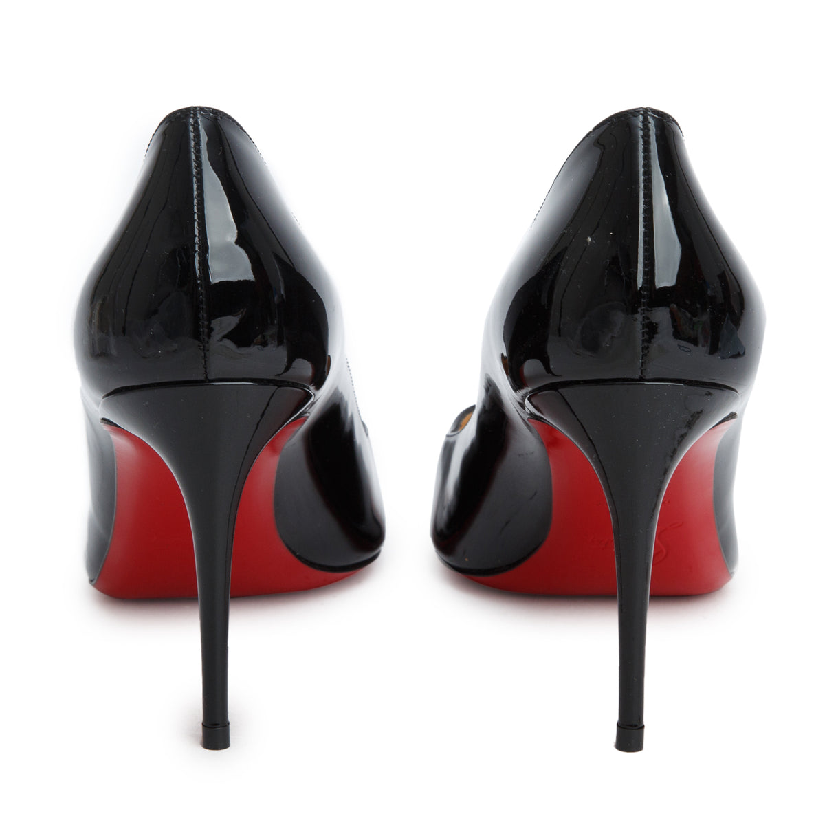 Christian Louboutin Black Patent Leather Kate 85 Pumps, Size 39