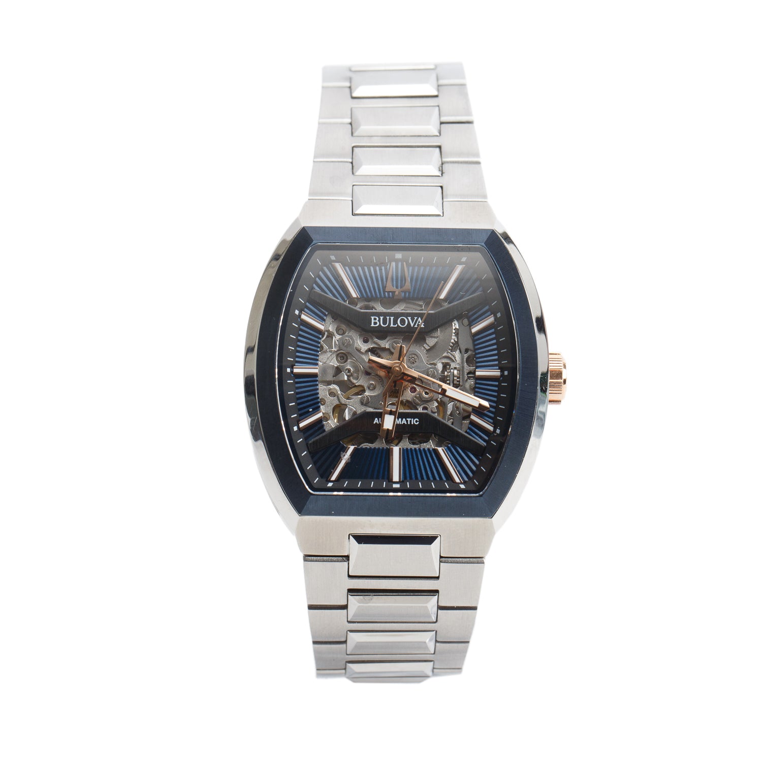 Bulova Stainless Steel Maquina 40MM Automatic Watch Silver Dial w/ Box