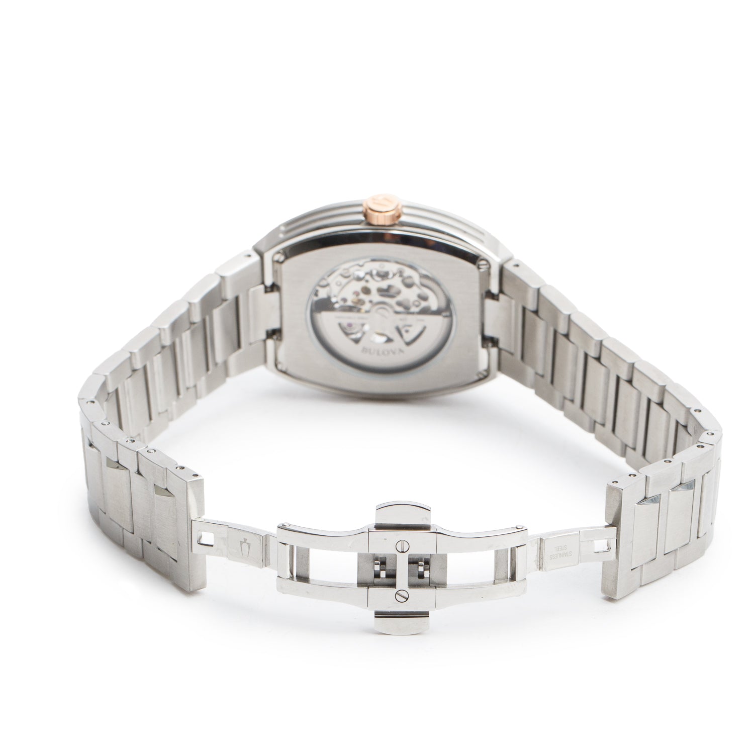 Bulova Stainless Steel Maquina 40MM Automatic Watch Silver Dial w/ Box