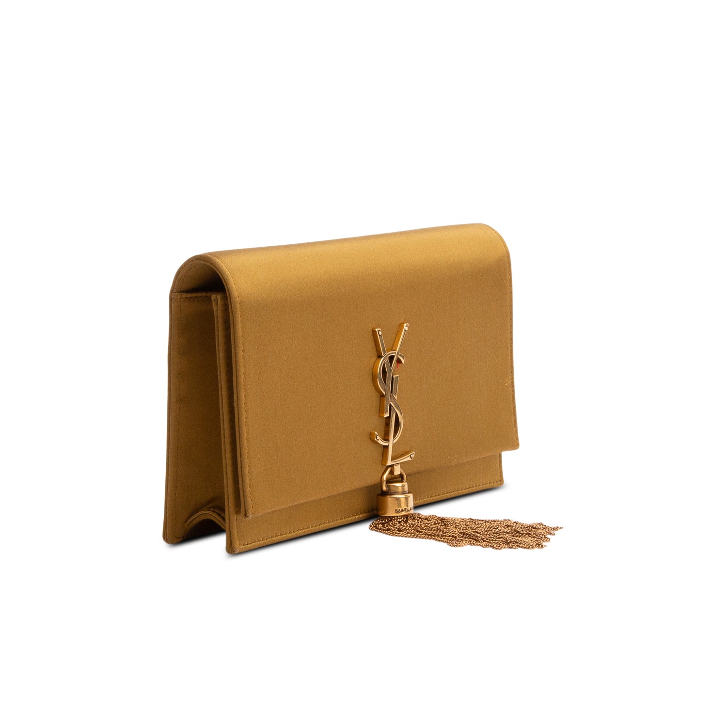 Saint Laurent 2023 Green Satin Small Kate Tassel Bag w/ Box