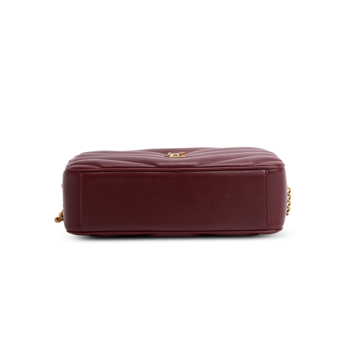 Saint Laurent 2025 Burgundy Lambskin Matelasse Loulou Medium Camera Bag w/ Box & Receipt