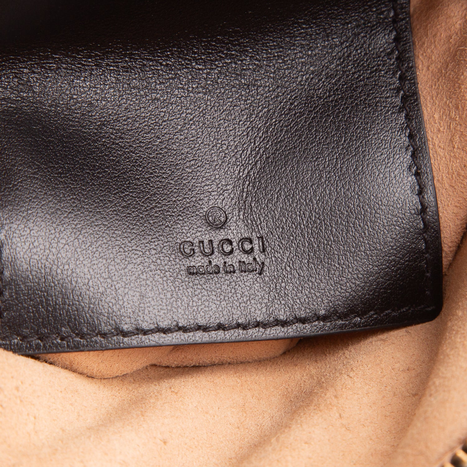 Gucci Black Calfskin Matelasse Mini GG Marmont Crossbody Bag