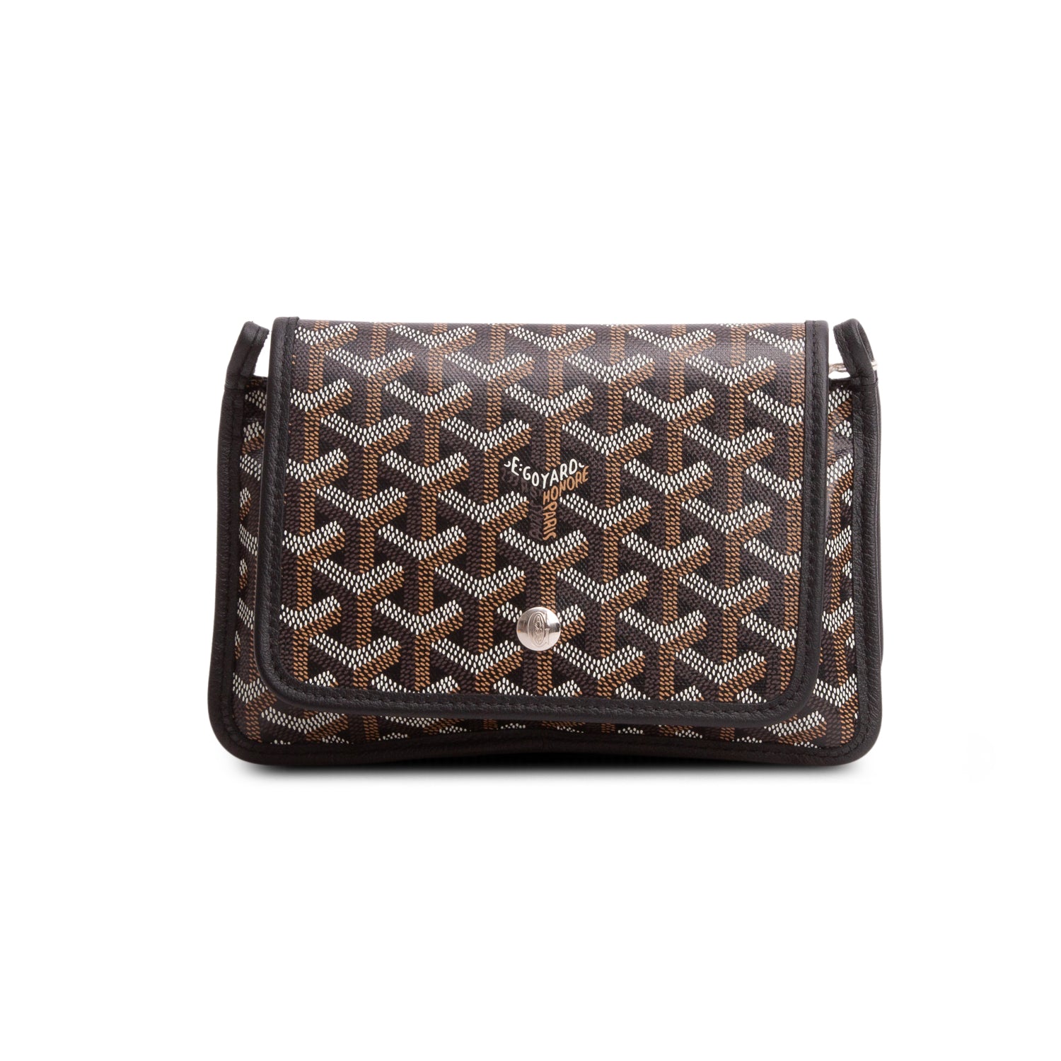 Goyard 2025 Black Goyardine Plumet Wallet Clutch w/ Strap
