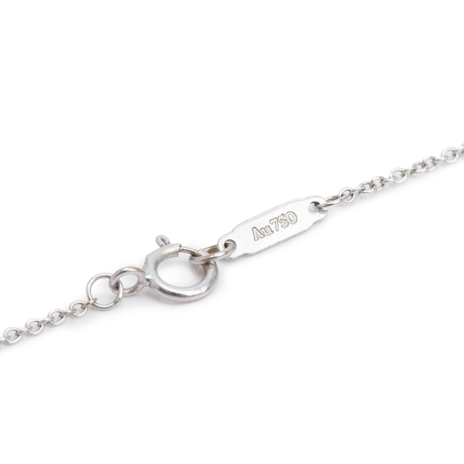 Tiffany & Co. 18k White Gold Signature Pearl & Diamond Pendant Necklace w/ Box