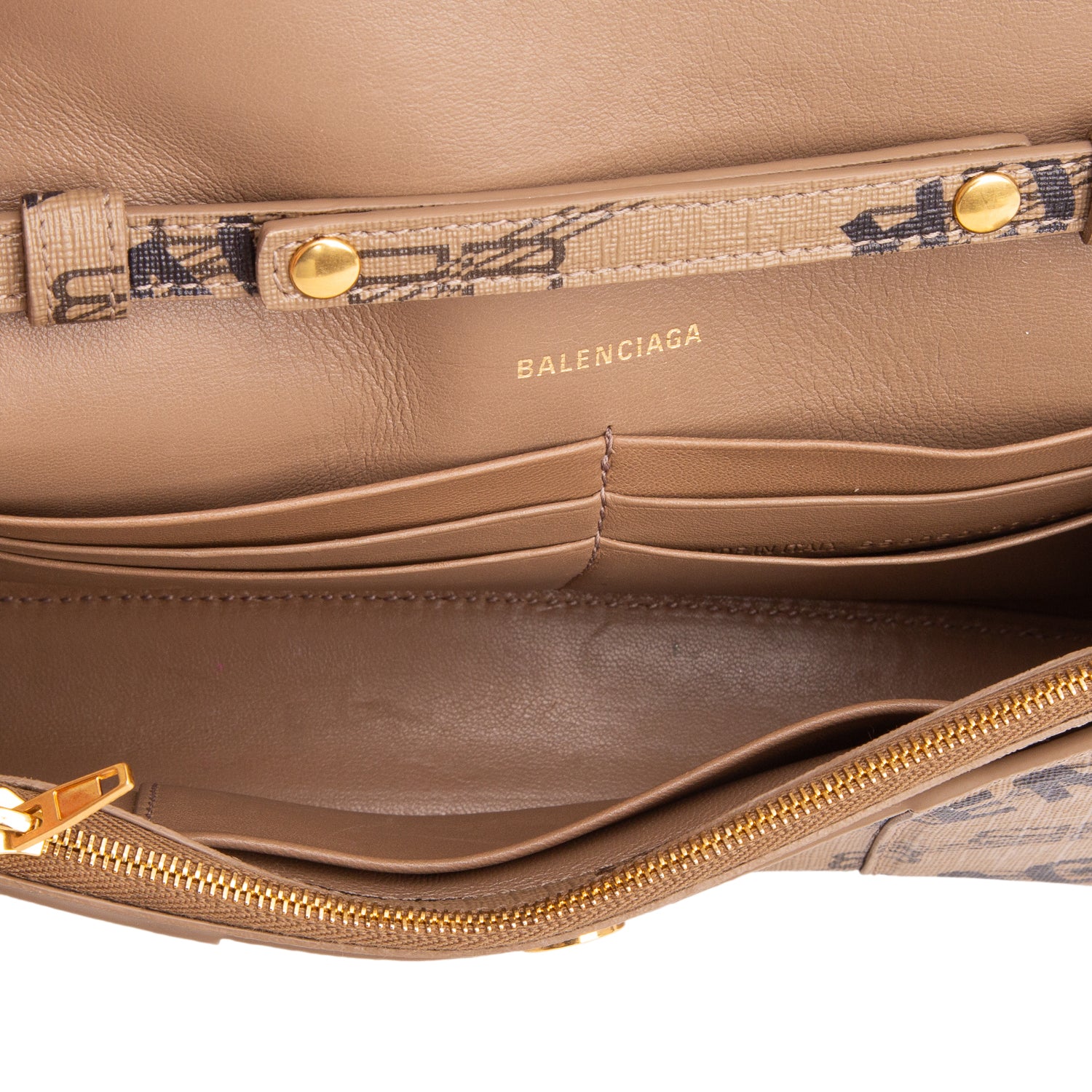 Balenciaga Brown Coated Canvas BB Monogram Hourglass Chain Bag