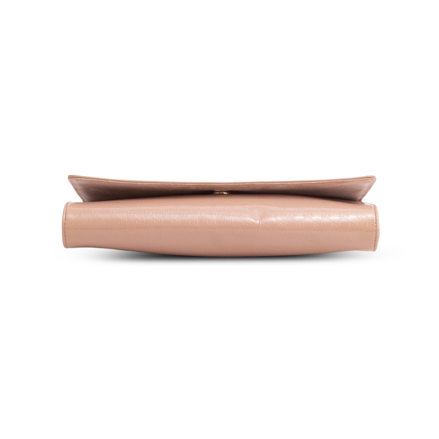 Gucci Pink Patent Leather Signature Small Broadway Clutch