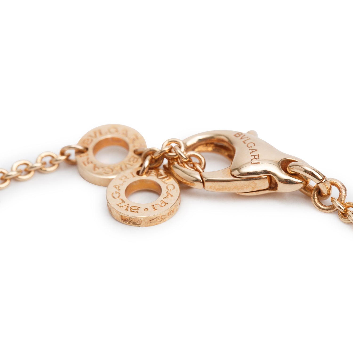 BVLGARI Bvlgari 2020 18k Rose Gold Carnelian & Mother Of Pearl Bracelet w/ Box & Certificate