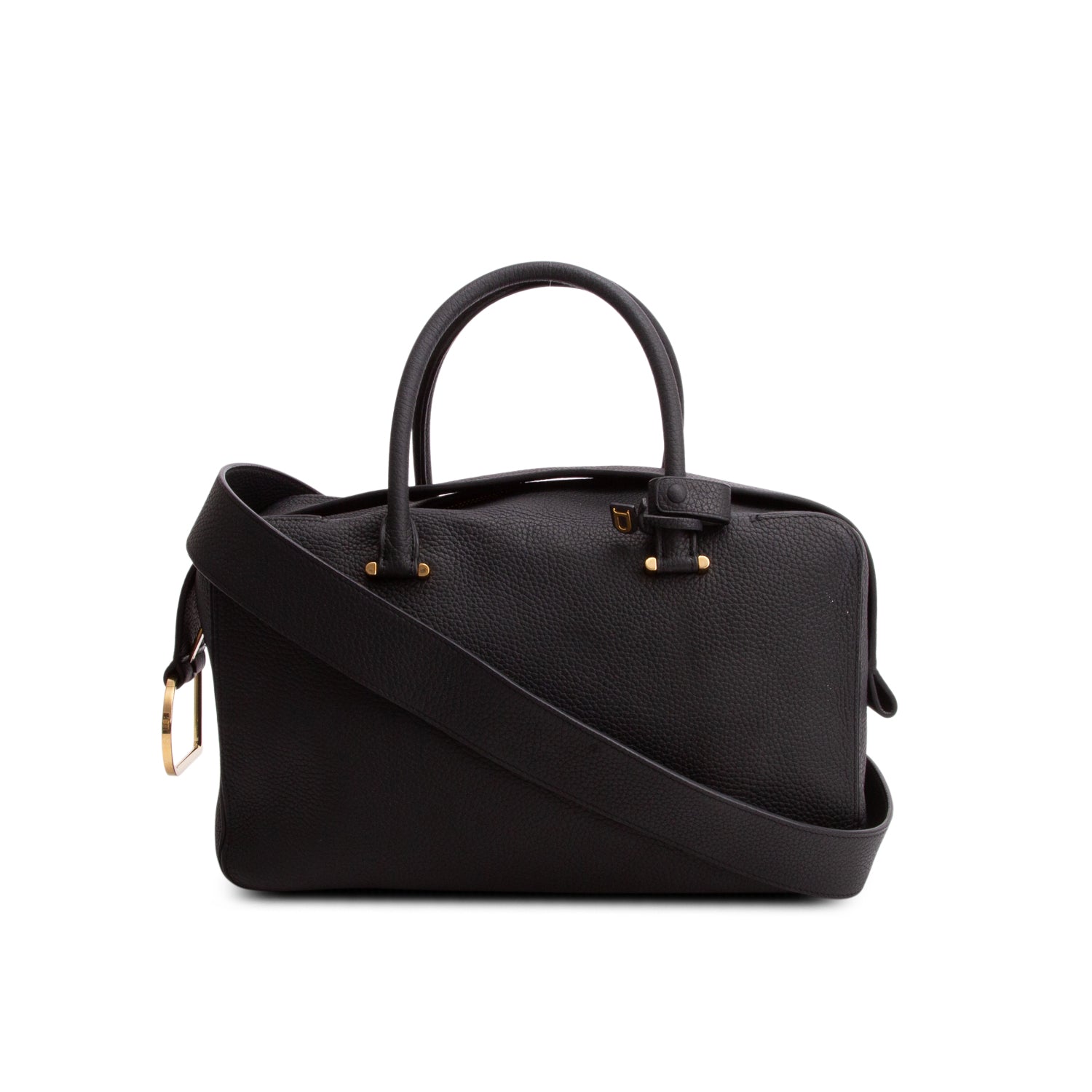 Delvaux Black Taurillon Cool Box MM w/ Strap