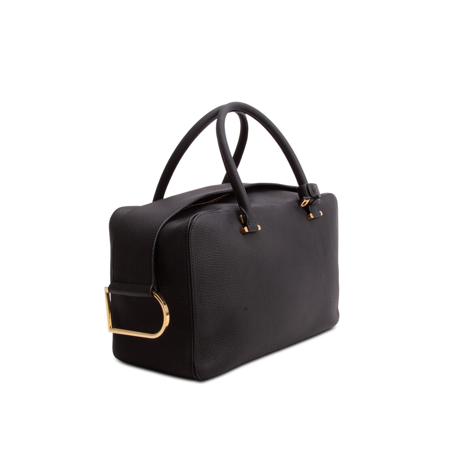 Delvaux Black Taurillon Cool Box MM w/ Strap
