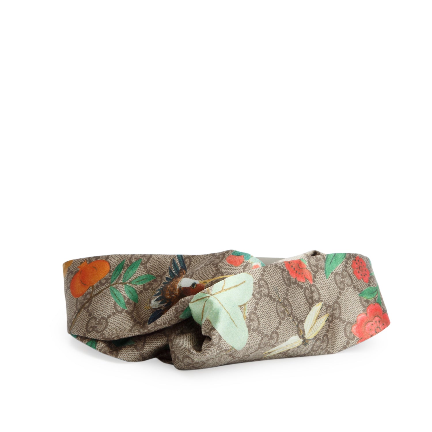 Gucci Monogram Tian Print Silk Duchesse Headband w/ Box & Receipt