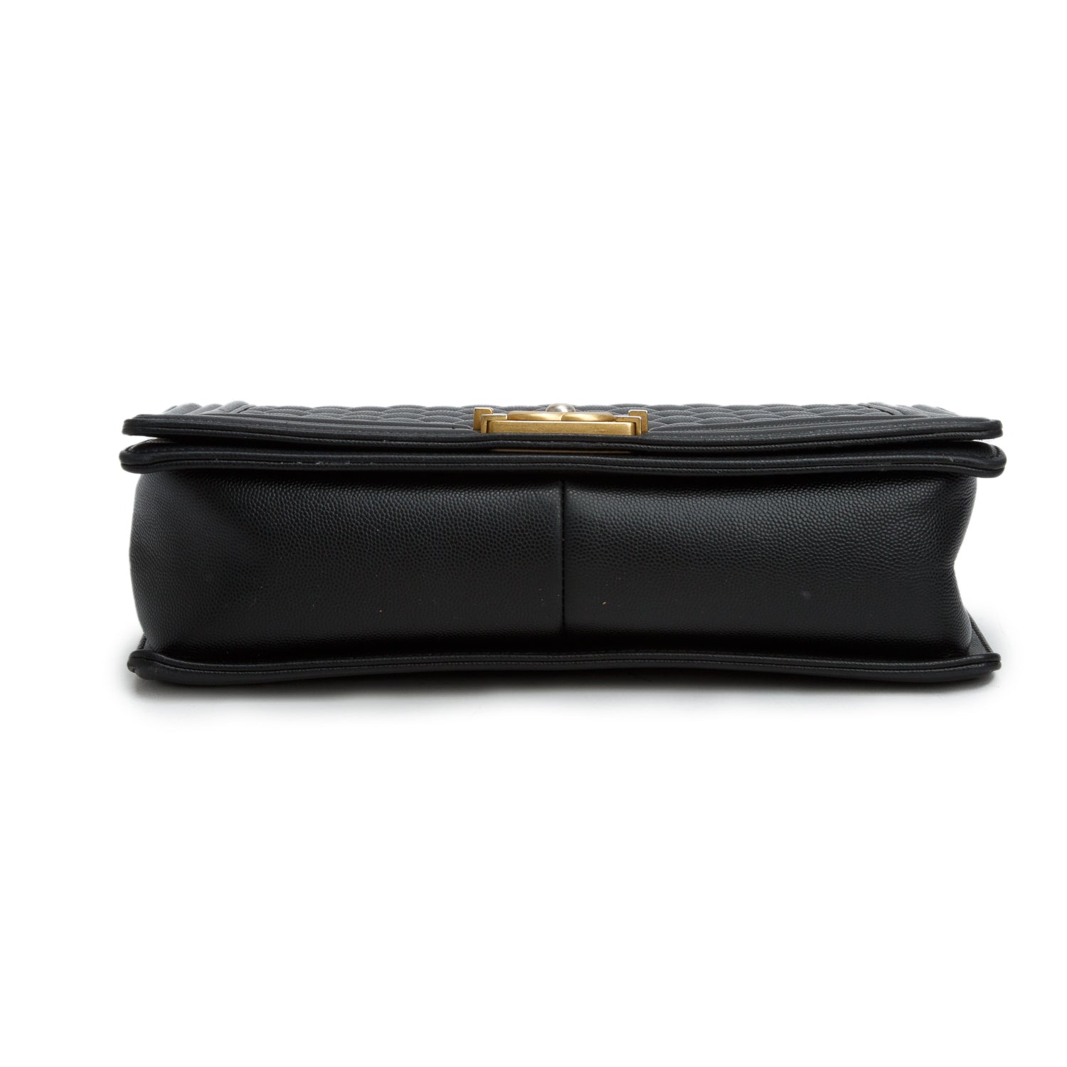 Chanel Black Caviar Quilted Large Boy Flap w/ Box