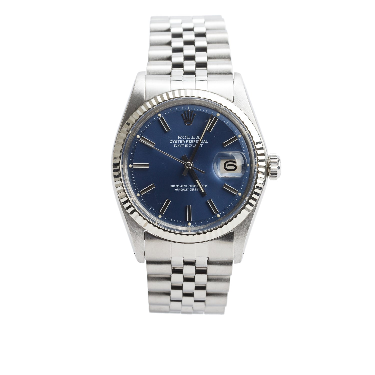 Rolex Stainless Steel Datejust 36 MM Automatic Watch Blue Dial 1601
